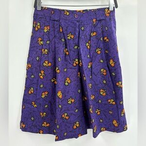 Women’s Vintage 80s Retro Y2K High Waist Floral Pattern Purple Short Size 4(27)